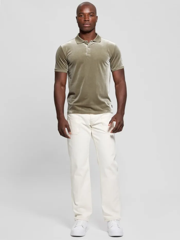 GUESS Shirts Rio Liquid Velvet Polo Gold 8211 Men