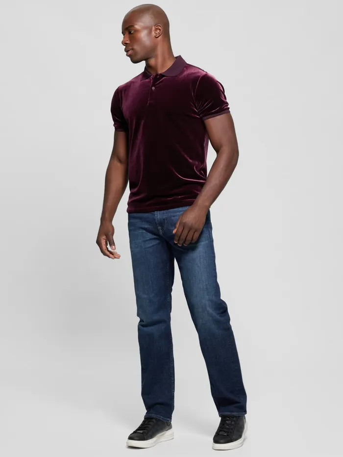 GUESS Shirts Rio Liquid Velvet Polo Gold 8211 Men