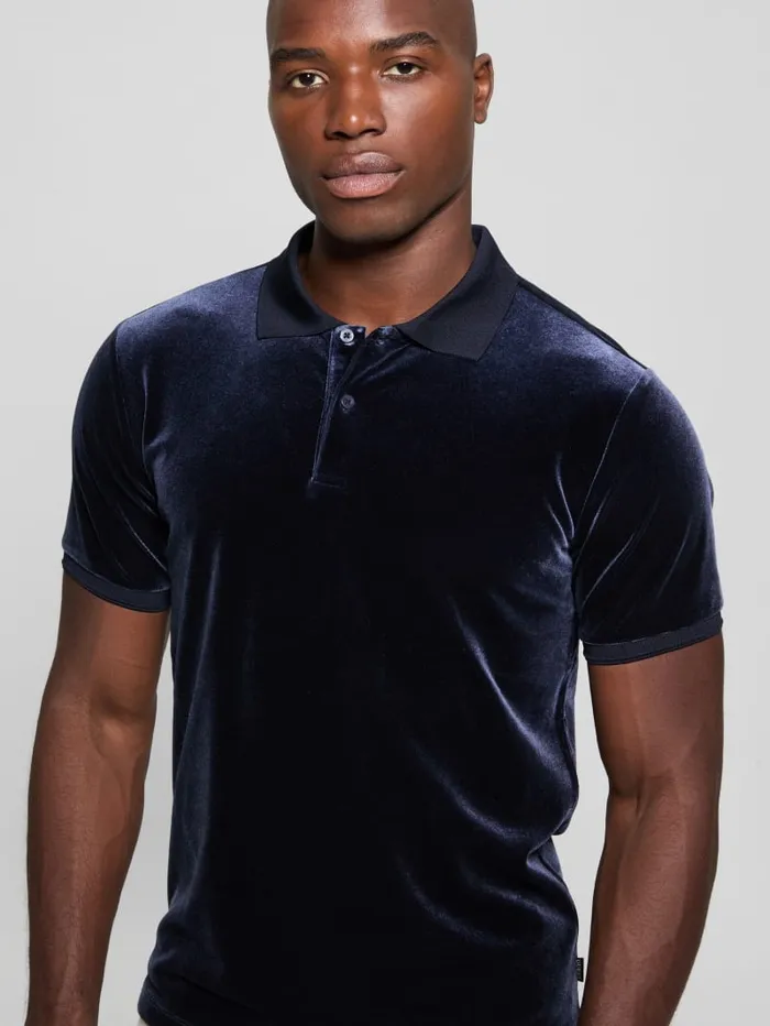 GUESS Shirts Rio Liquid Velvet Polo Gold 8211 Men