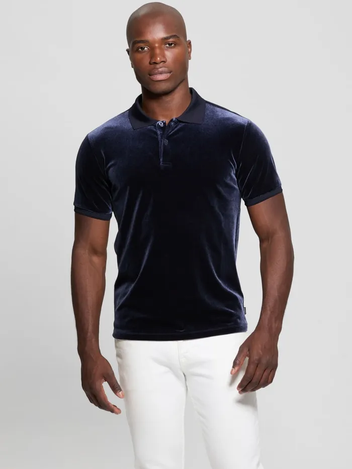GUESS Shirts Rio Liquid Velvet Polo Gold 8211 Men