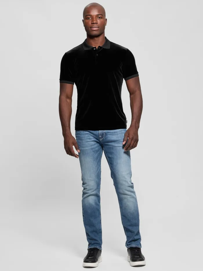 GUESS Shirts Rio Liquid Velvet Polo Gold 8211 Men