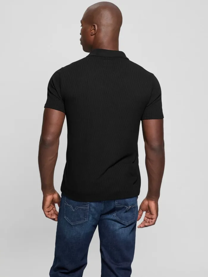 GUESS Shirts Ryker Rib Knit Polo Brown 8211 Men