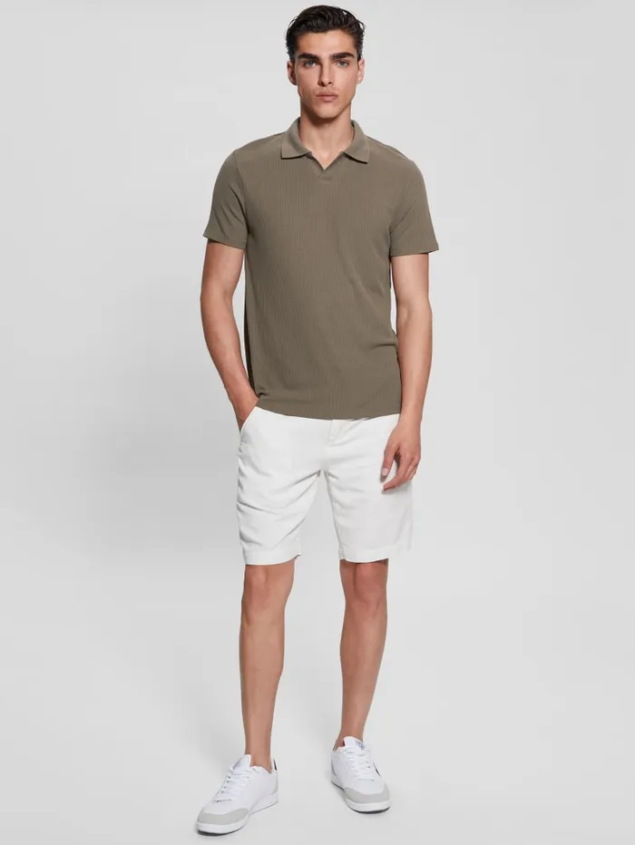 GUESS Shirts Ryker Rib Knit Polo Brown 8211 Men