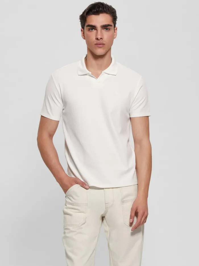 GUESS Shirts Ryker Rib Knit Polo Brown 8211 Men