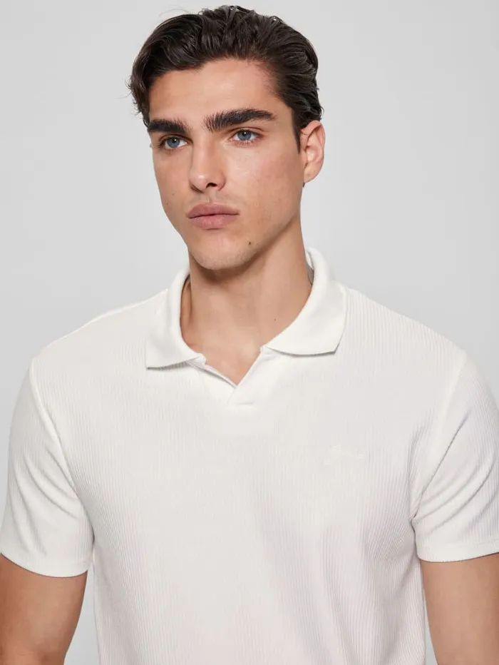 GUESS Shirts Ryker Rib Knit Polo Brown 8211 Men