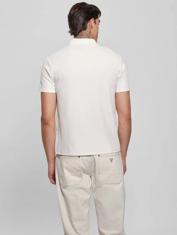 GUESS Shirts Ryker Rib Knit Polo Brown 8211 Men