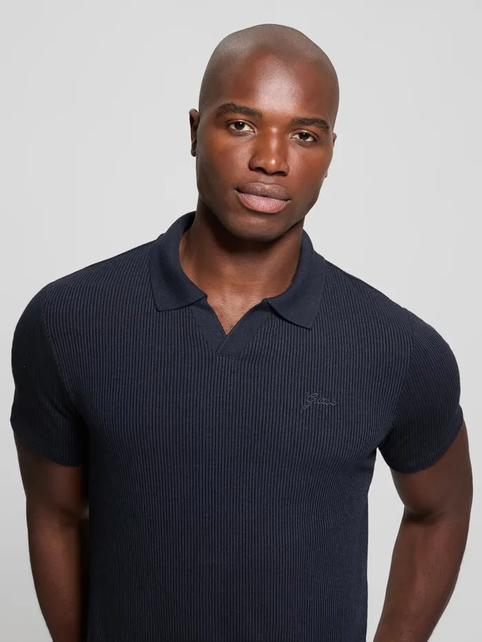 GUESS Shirts Ryker Rib Knit Polo Brown 8211 Men