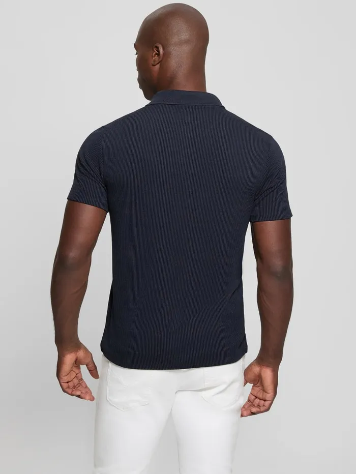 GUESS Shirts Ryker Rib Knit Polo Brown 8211 Men