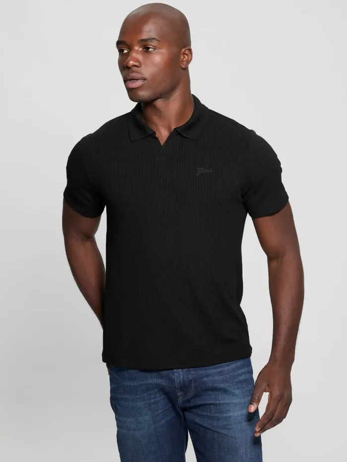 GUESS Shirts Ryker Rib Knit Polo Brown 8211 Men