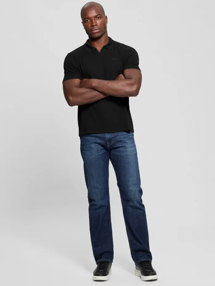 GUESS Shirts Ryker Rib Knit Polo Brown 8211 Men