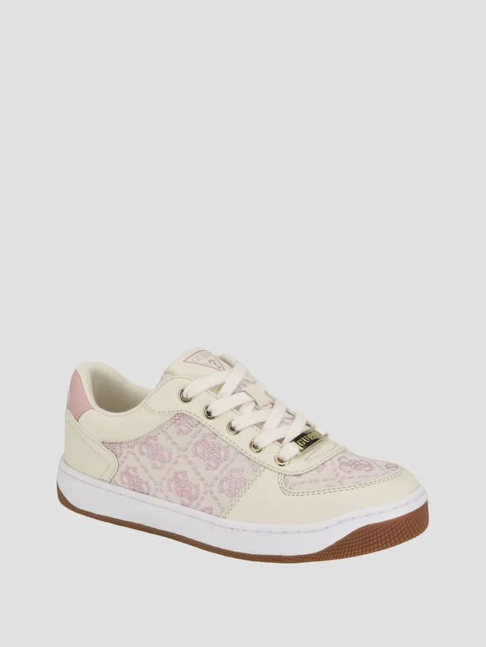 GUESS Shoes Jacquard LowTop Sneakers Pink 8211 Women