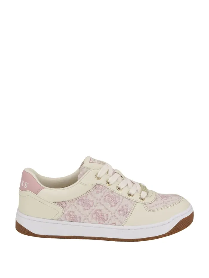 GUESS Shoes Jacquard LowTop Sneakers Pink 8211 Women