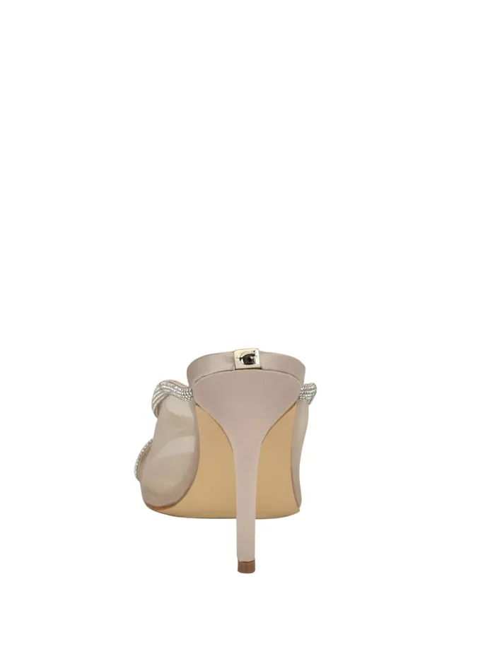 GUESS Shoes Mansa Rhinestone Mesh Heels Beige 8211 Women