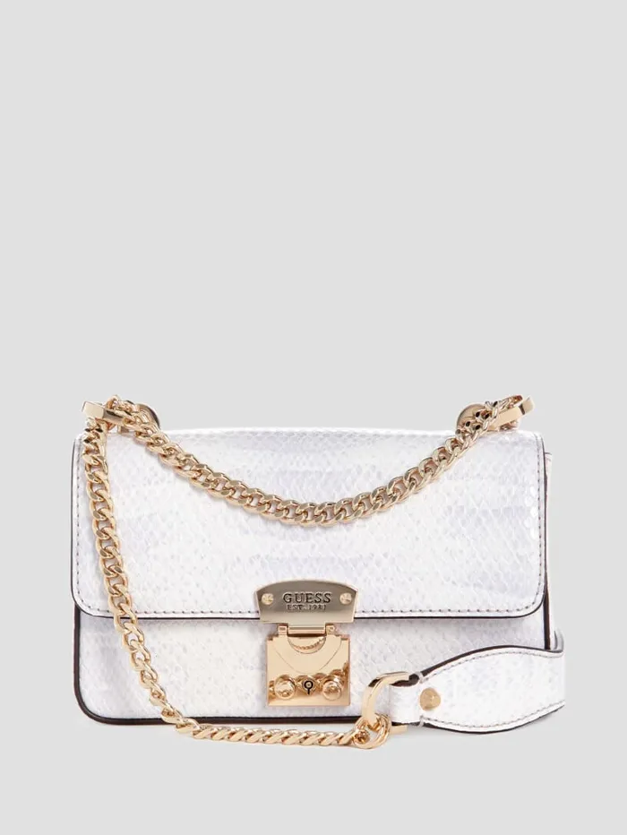 GUESS Shoulder Bags Eliette Snakeskin Mini Convertible Crossbody Purple 8211 Unisex