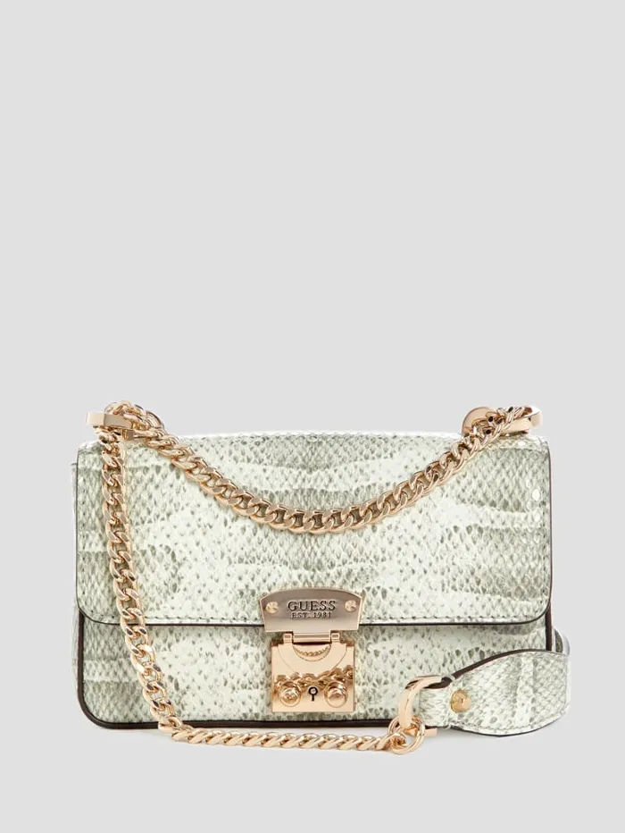 GUESS Shoulder Bags Eliette Snakeskin Mini Convertible Crossbody Purple 8211 Unisex