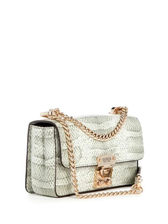GUESS Shoulder Bags Eliette Snakeskin Mini Convertible Crossbody Purple 8211 Unisex