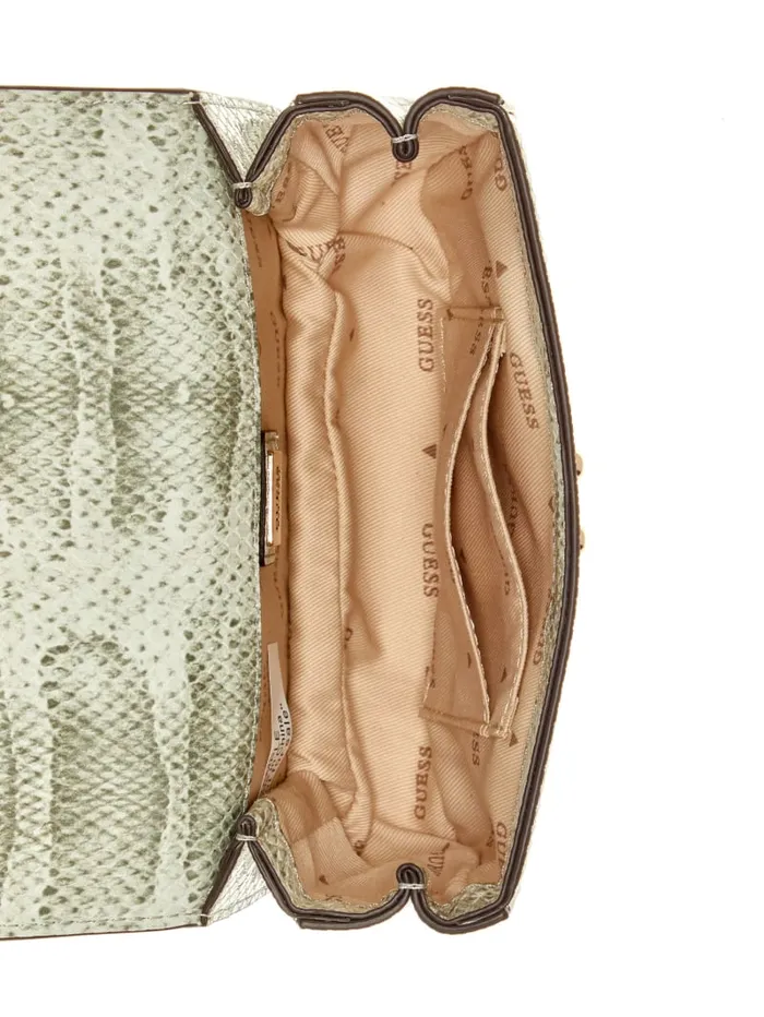 GUESS Shoulder Bags Eliette Snakeskin Mini Convertible Crossbody Purple 8211 Unisex