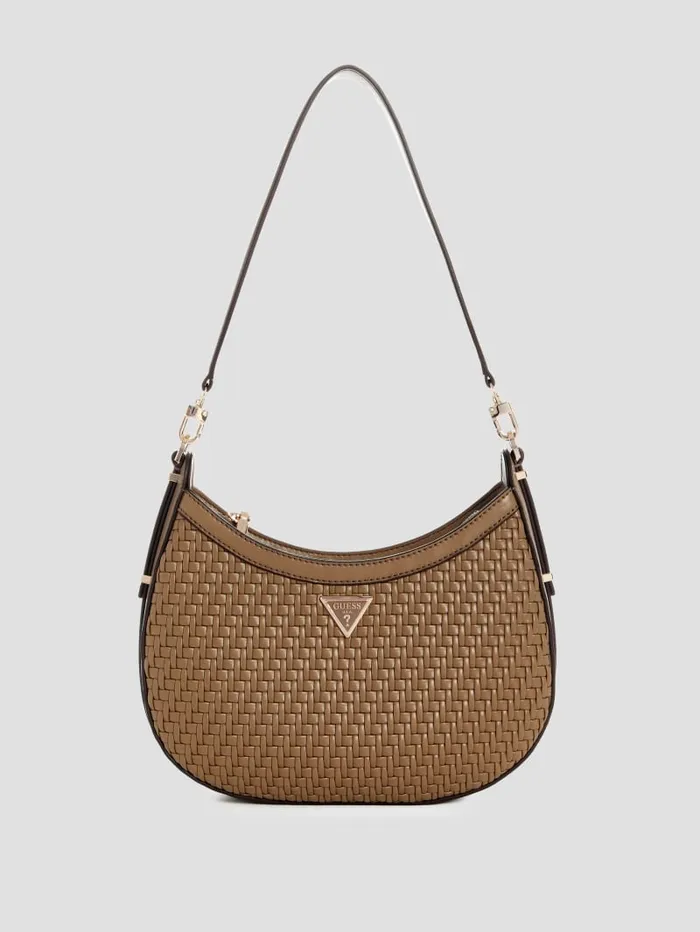 GUESS Shoulder Bags Murielle Woven Hobo Brown 8211 Unisex
