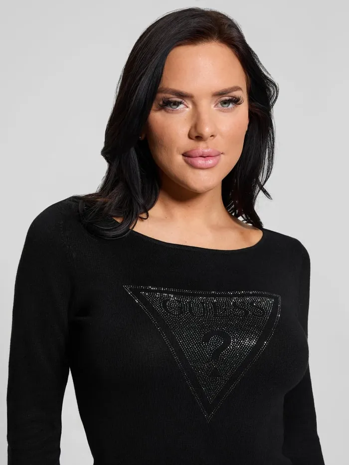 GUESS Sweaters and Knits Eco Eliza Logo Sweater Black 8211 Women