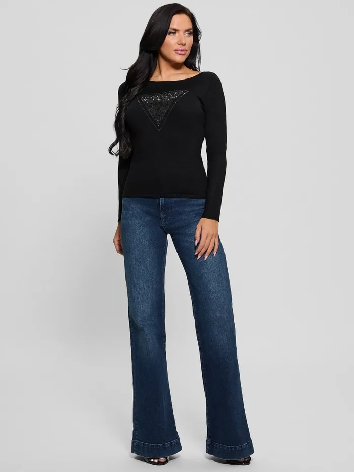 GUESS Sweaters and Knits Eco Eliza Logo Sweater Black 8211 Women