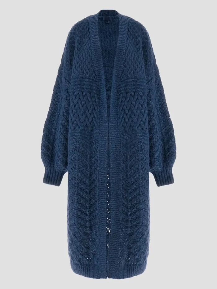 GUESS Sweaters and Knits Eco Valeria Mixed Stitch Cardigan Beige 8211 Women