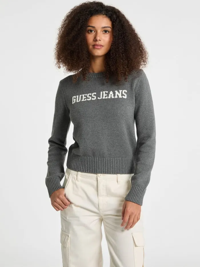 GUESS Sweaters and Knits Logo Sweater Gray 8211 Women