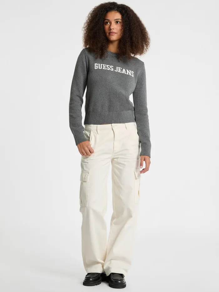 GUESS Sweaters and Knits Logo Sweater Gray 8211 Women