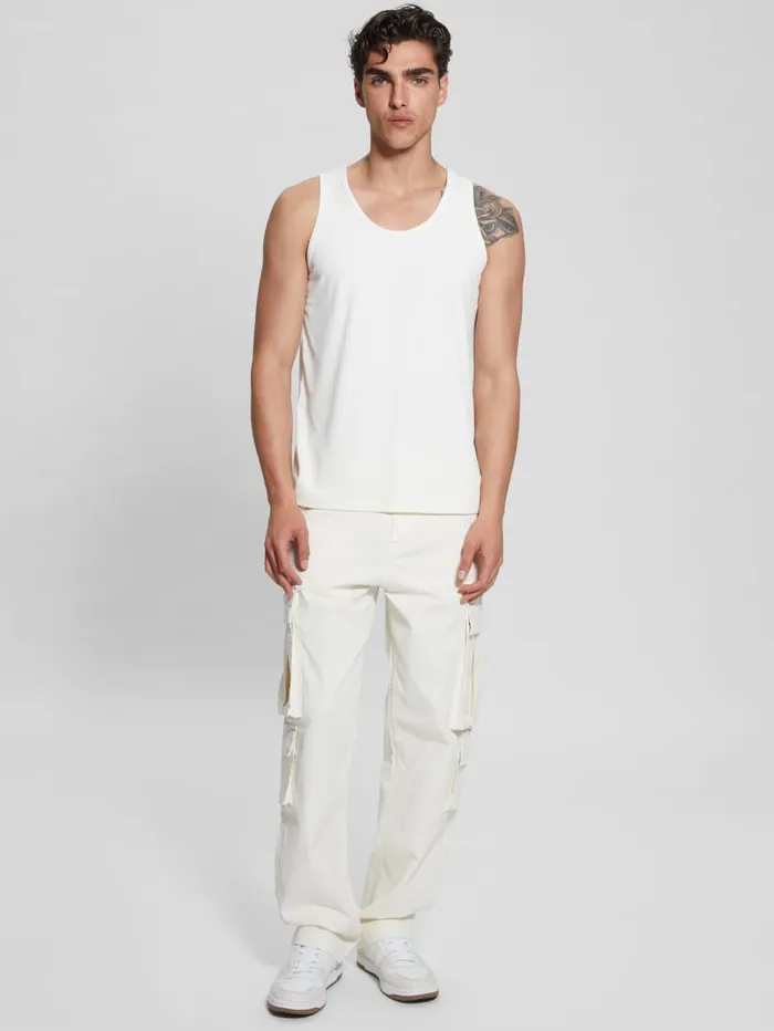 GUESS T Shirts and Tanks Eco Cyrus Ribbed Tank Brown 8211 Men