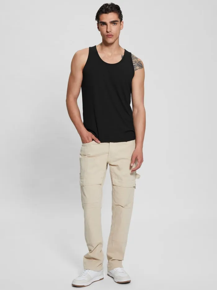 GUESS T Shirts and Tanks Eco Cyrus Ribbed Tank Brown 8211 Men