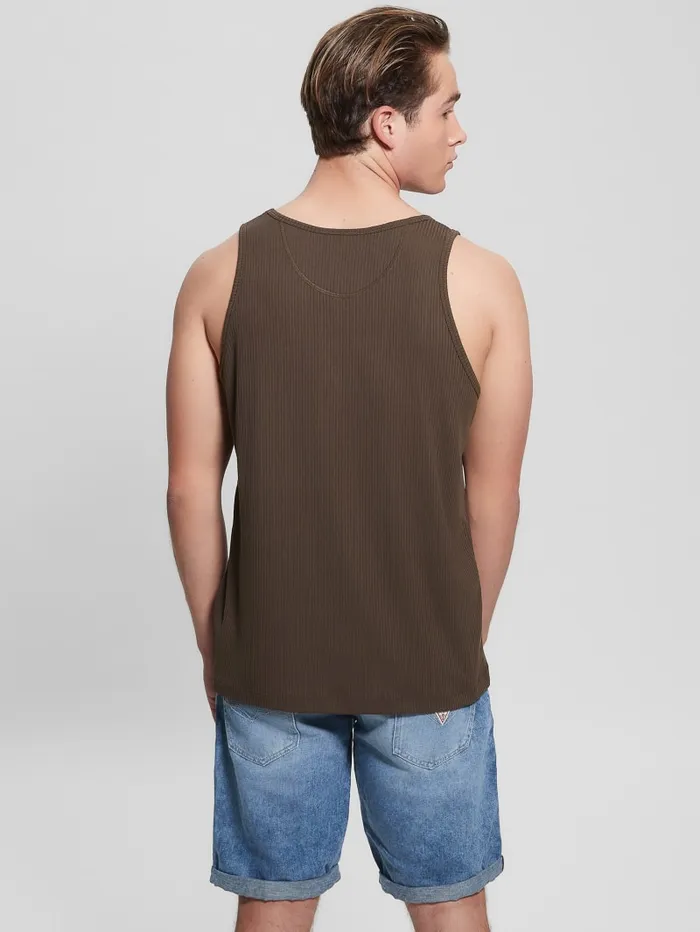 GUESS T Shirts and Tanks Eco Cyrus Ribbed Tank Brown 8211 Men