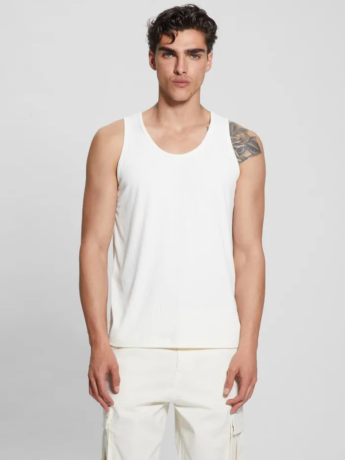 GUESS T Shirts and Tanks Eco Cyrus Ribbed Tank Brown 8211 Men