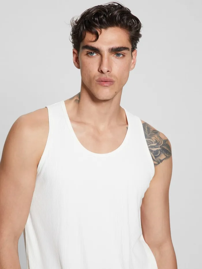GUESS T Shirts and Tanks Eco Cyrus Ribbed Tank Brown 8211 Men