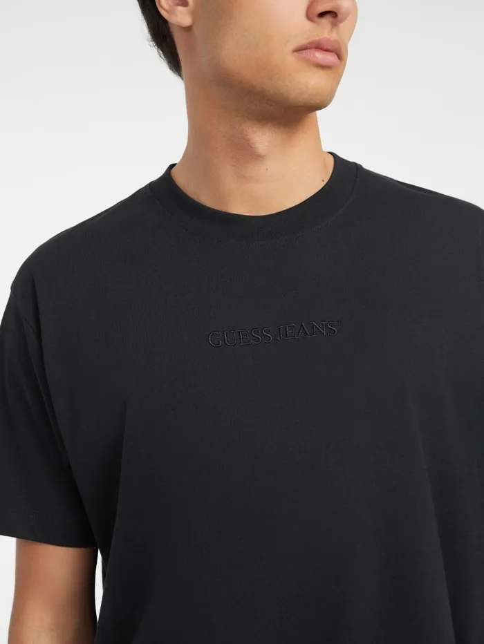 GUESS T Shirts and Tanks Embroidered Logo Tee Blue 8211 Men