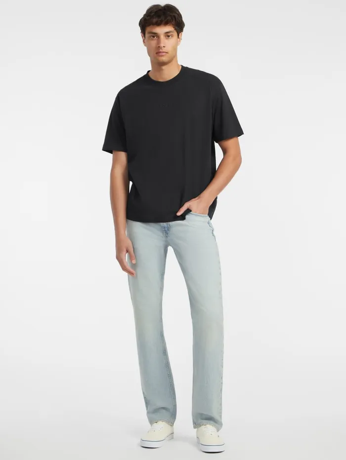 GUESS T Shirts and Tanks Embroidered Logo Tee Blue 8211 Men