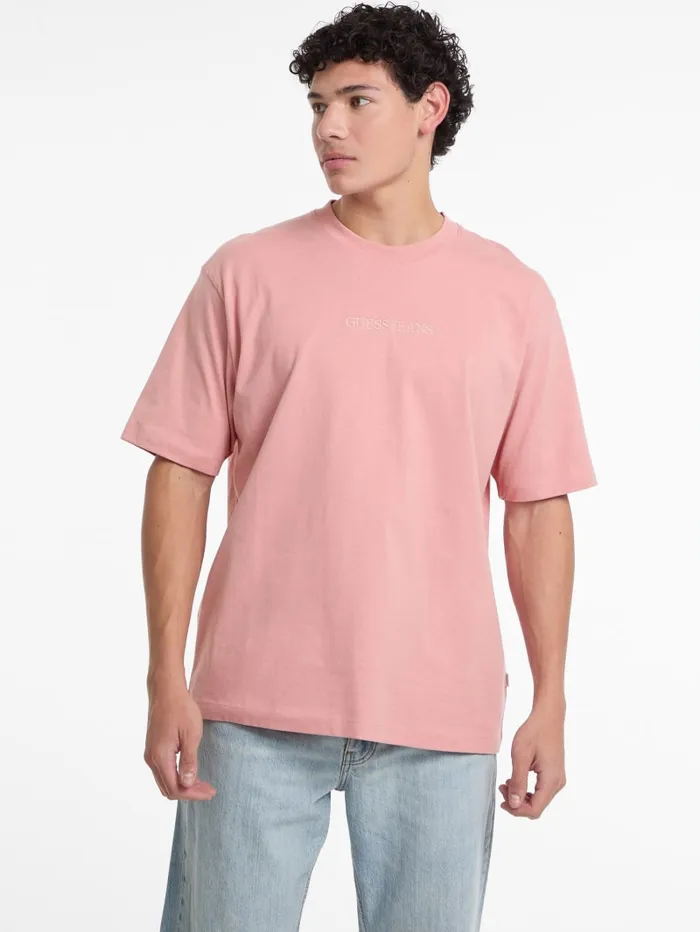 GUESS T Shirts and Tanks Embroidered Logo Tee Blue 8211 Men