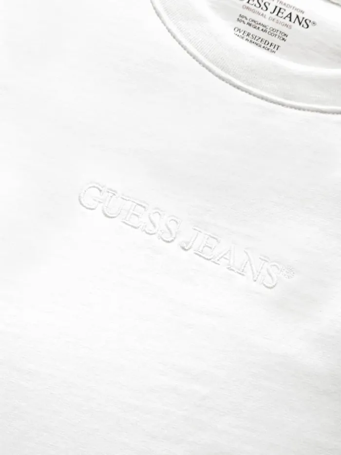 GUESS T Shirts and Tanks Embroidered Logo Tee Blue 8211 Men