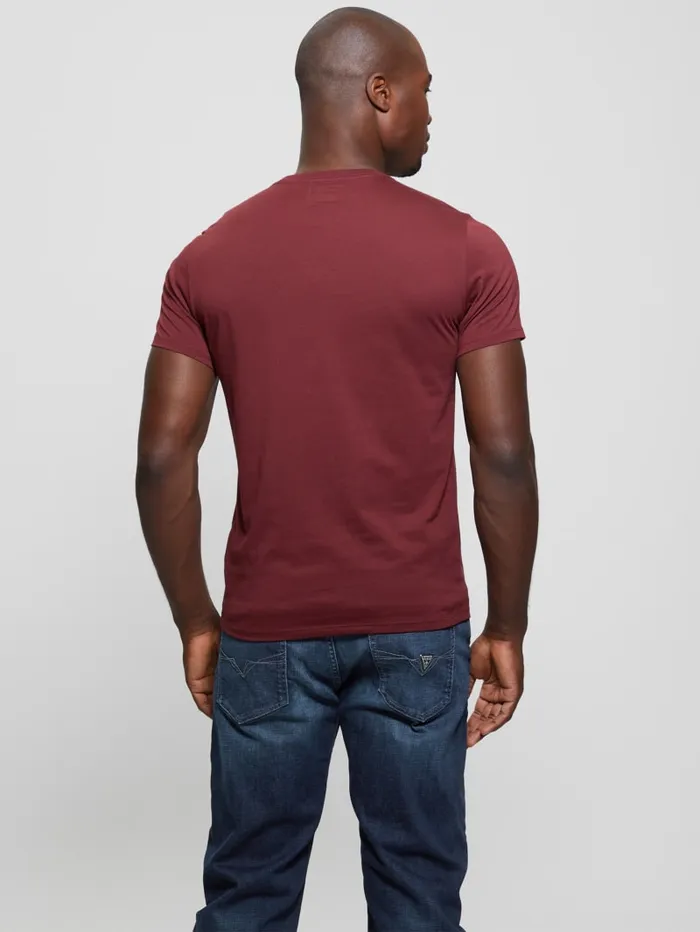 GUESS T Shirts and Tanks Embroidered Signature Tee Beige 8211 Men