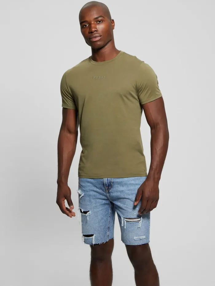 GUESS T Shirts and Tanks Embroidered Signature Tee Red 8211 Men