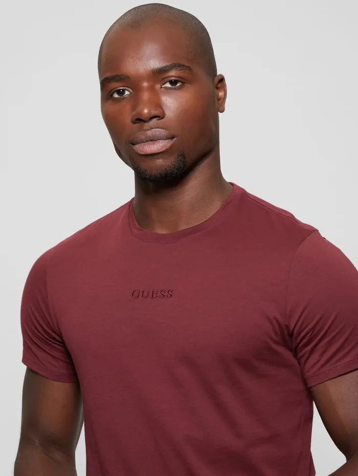 GUESS T Shirts and Tanks Embroidered Signature Tee Red 8211 Men