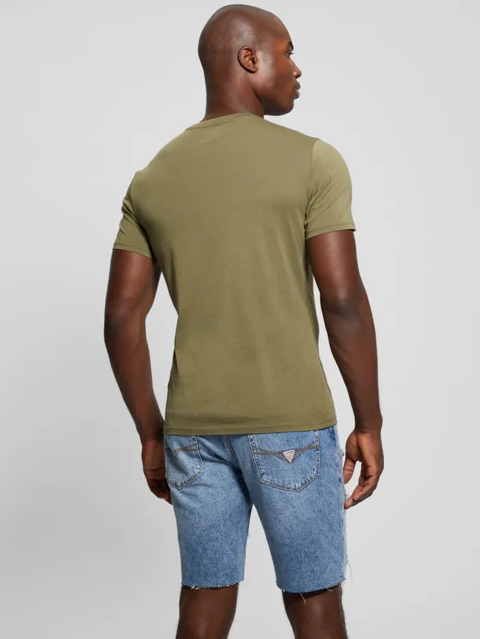 GUESS T Shirts and Tanks Embroidered Signature Tee Red 8211 Men