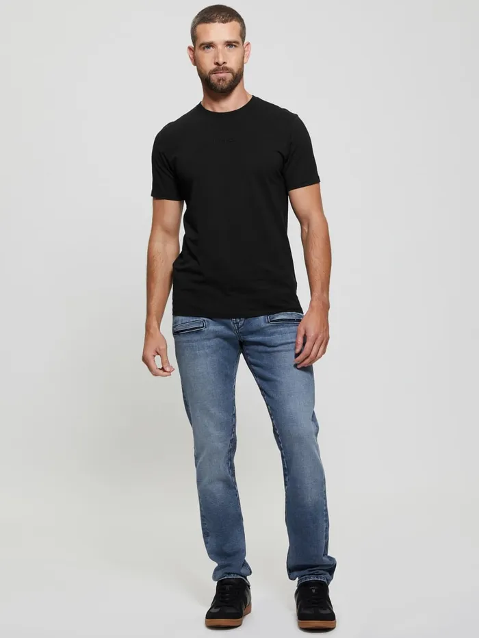 GUESS T Shirts and Tanks Embroidered Signature Tee Red 8211 Men