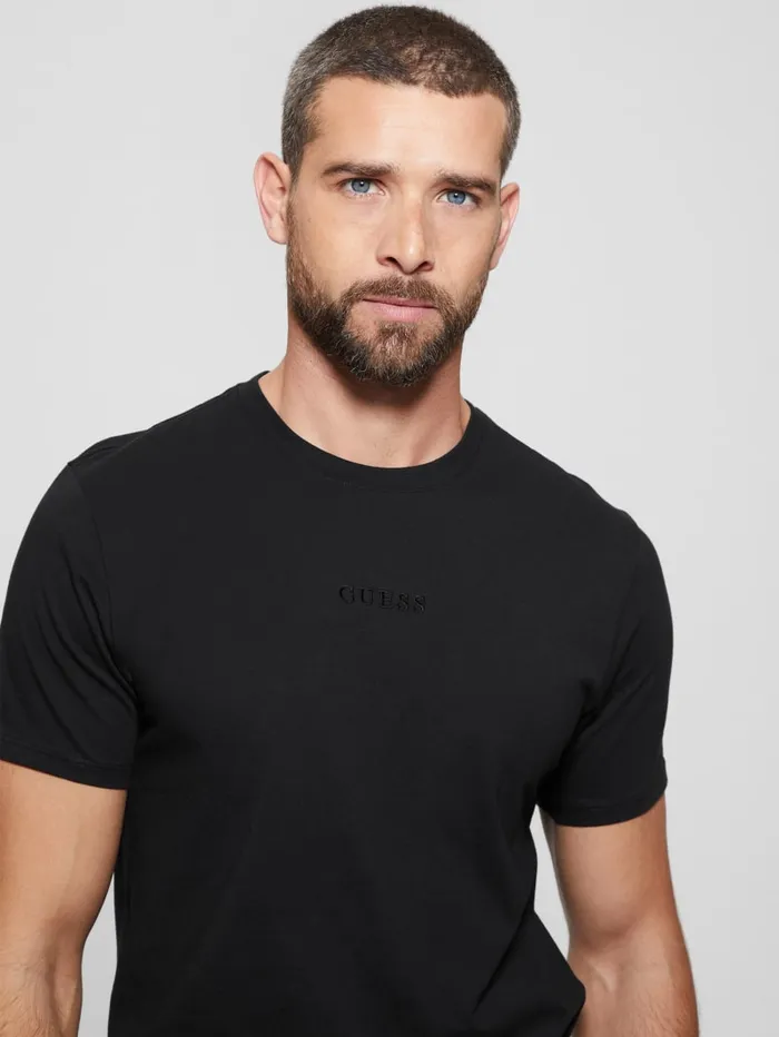 GUESS T Shirts and Tanks Embroidered Signature Tee Red 8211 Men