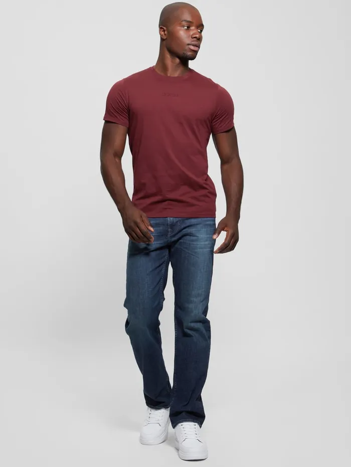 GUESS T Shirts and Tanks Embroidered Signature Tee Red 8211 Men