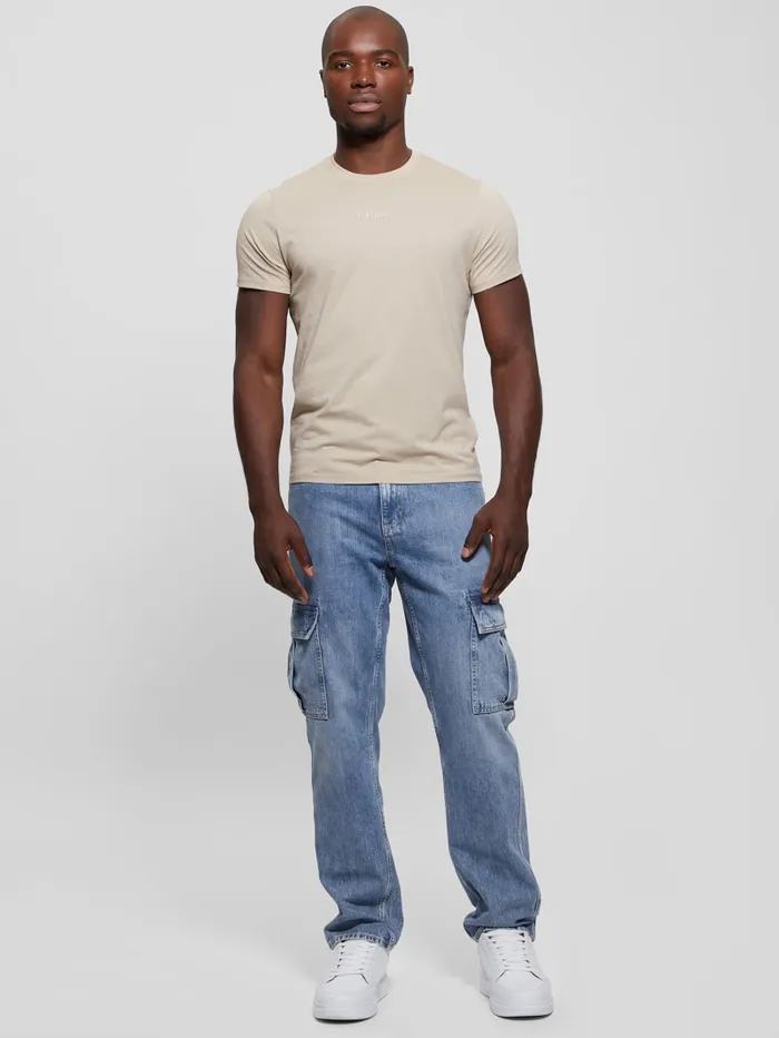 GUESS T Shirts and Tanks Embroidered Signature Tee Red 8211 Men