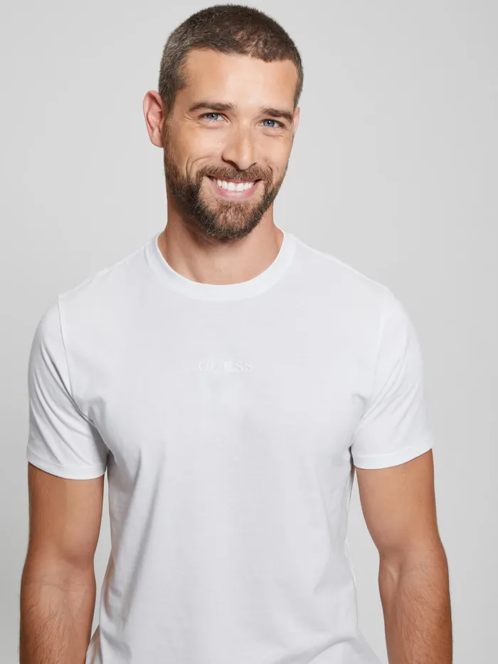 GUESS T Shirts and Tanks Embroidered Signature Tee Red 8211 Men