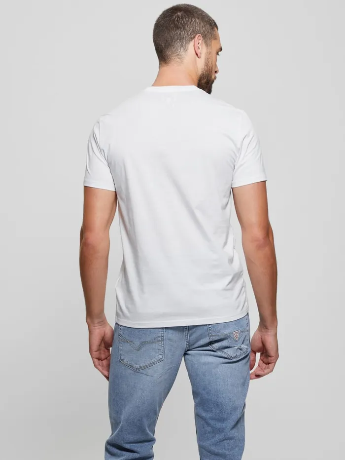 GUESS T Shirts and Tanks Embroidered Signature Tee Red 8211 Men