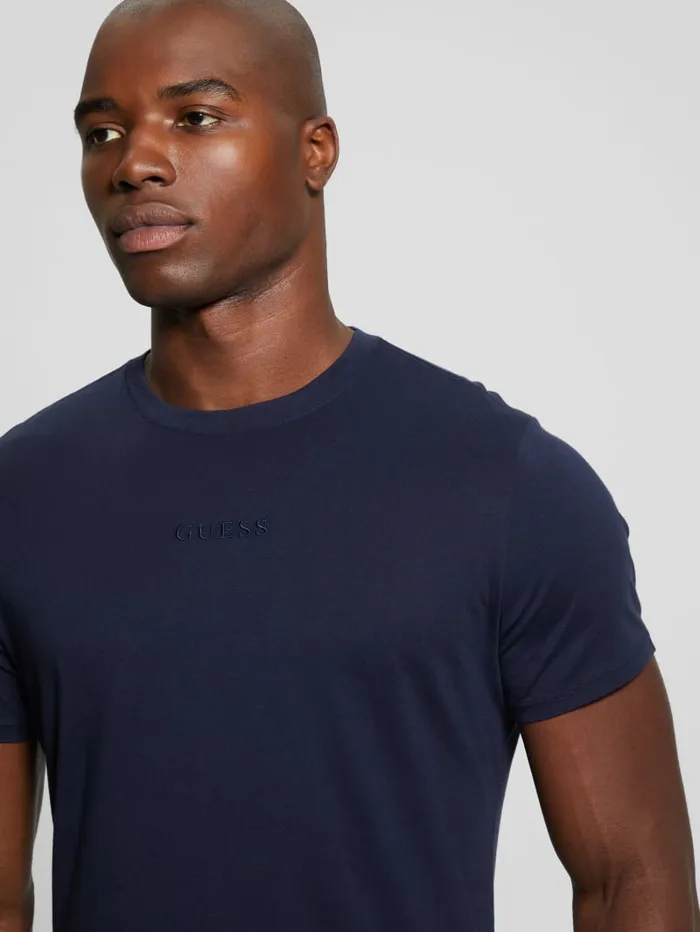 GUESS T Shirts and Tanks Embroidered Signature Tee Red 8211 Men