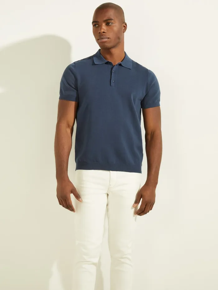 GUESS T Shirts and Tanks Formal Performance Sweater Polo Blue 8211 Men