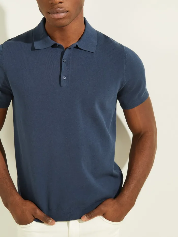 GUESS T Shirts and Tanks Formal Performance Sweater Polo Blue 8211 Men