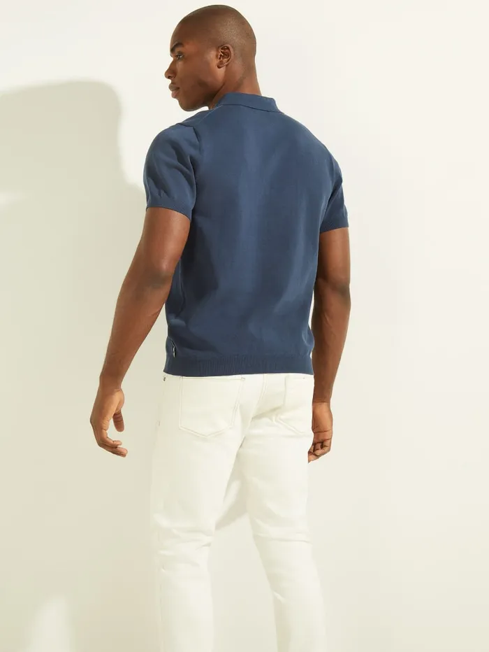 GUESS T Shirts and Tanks Formal Performance Sweater Polo Blue 8211 Men